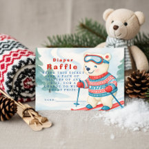 Après Bébé Ski Baby Polar Bear Diaper Raffle Card