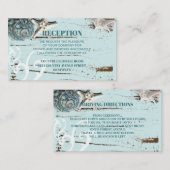 Carte D'accompagnement aqua bleu coquillage plage détails de mariage (Devant / Derrière)
