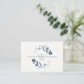 CARTE D'ACCOMPAGNEMENT AQUA BLUE PINK FOLIAGE WREATH WEDDING WEBSITE (Debout devant)