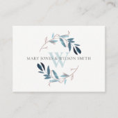 CARTE D'ACCOMPAGNEMENT AQUA BLUE PINK FOLIAGE WREATH WEDDING WEBSITE (Devant)