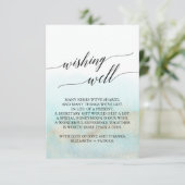 Carte D'accompagnement Aqua & Gold Aquarelle Plage Mariage bien de désir (Debout devant)