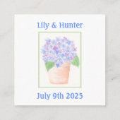 Carte D'accompagnement Aquarelle à perte peinte à la main Hydrangea Flora (Dos)