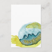 Carte D'accompagnement Aquarelle Abstraite bleu Jaune Art Mariage unique (Dos)