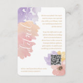 Carte D'accompagnement Aquarelle Abstraite Citrus Détails floraux Code QR (Devant)