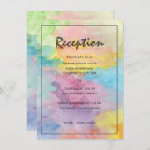 Carte D'accompagnement Aquarelle Abstraite Réception Colorée Fantaisiste (Devant / Derrière)