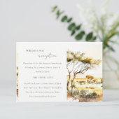 Carte D'accompagnement Aquarelle Accueil Mariage Paysage Africain (Debout devant)