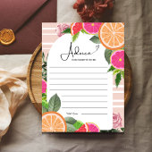 Carte D'accompagnement Aquarelle agrumes devinez combien de cuites