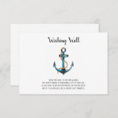 Carte D'accompagnement Aquarelle Ancre Nutical Wishing well Mariage (Devant / Derrière)