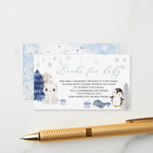 Carte D'accompagnement Aquarelle animaux arctiques baby showers pour