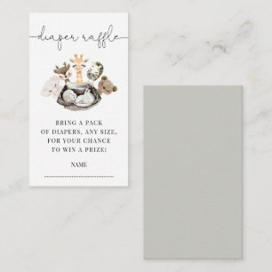 Carte D'accompagnement Aquarelle Animaux Faux Moderne Roulette Dorée Raff