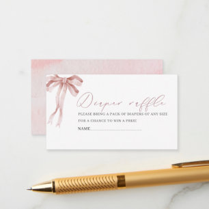 Carte D'accompagnement Aquarelle arc rose ruban baby shower couche ra