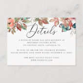 Carte D'accompagnement Aquarelle automne bleu fleuri détails mariage (Devant)