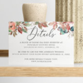 Carte D'accompagnement Aquarelle automne bleu fleuri détails mariage