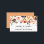 Carte D'accompagnement Aquarelle Automne Floral Pêche Registre Mariage<br><div class="desc">Moderne Elégant aquarelle Mariage Floral Registre Insérez la carte inclut de belles fleurs d'automne. Roses oranges,  roses de pêche,  roses dorés,  roses roses roses,  succulents couleur prune,  roses blanches,  feuilles d'eucalyptus et autres plantes botaniques. Revenez.</div>