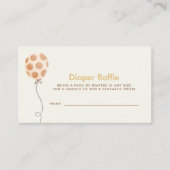 Carte D'accompagnement Aquarelle Baby shower de ballons Raffin de couches (Devant)