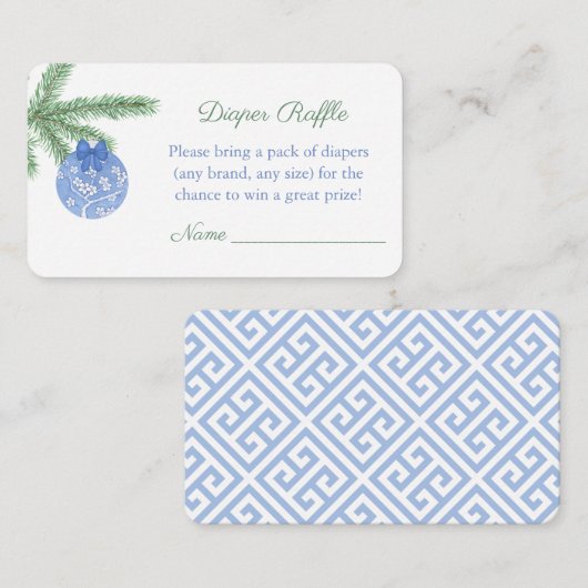 Carte D'accompagnement Aquarelle Baby shower de Noël Déchets Raffle (Devant / Derrière)