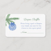 Carte D'accompagnement Aquarelle Baby shower de Noël Déchets Raffle (Devant)