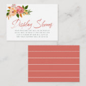 Carte D'accompagnement Aquarelle Baby shower floral (Devant / Derrière)