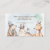 Carte D'accompagnement Aquarelle Baby shower Ours Boho Raffin (Dos)