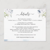 Carte D'accompagnement Aquarelle bleu clair chic, Détails du Mariage flor (Devant)