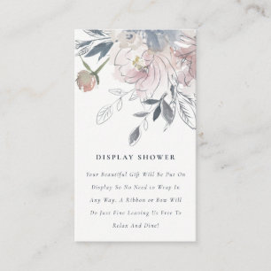 Carte D'accompagnement Aquarelle bleu doux Aquarelle Florale Douche