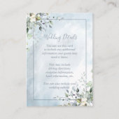 Carte D'accompagnement Aquarelle bleu Dusty Botanical Greenery Détails (Devant)