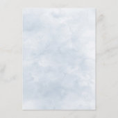 Carte D'accompagnement Aquarelle bleu Dusty Réception de mariage floral (Dos)