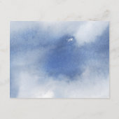 Carte D'accompagnement Aquarelle bleu foncé, Détails du Mariage floral (Dos)