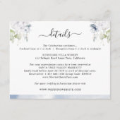 Carte D'accompagnement Aquarelle bleu foncé, Détails du Mariage floral (Devant)
