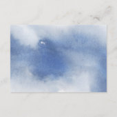 Carte D'accompagnement Aquarelle bleu foncé, Mariage floral QR Code RSVP (Dos)