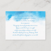 Carte D'accompagnement Aquarelle bleu Mariage été bien (Dos)