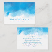 Carte D'accompagnement Aquarelle bleu Mariage été bien (Devant / Derrière)