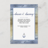 Carte D'accompagnement #Aquarelle bleu marine et or #Détails du Mariage (Devant)