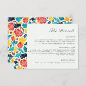 Carte D'accompagnement Aquarelle bleu naturel Jaune Mariage de tournesols (Devant / Derrière)