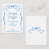 Carte D'accompagnement Aquarelle Bleu Ribbon Raffin (Devant / Derrière)