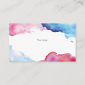 Carte D'accompagnement Aquarelle bleu rose pâle Quitrine Raffle billet (Dos)