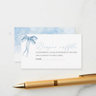 Carte D'accompagnement Aquarelle bleu ruban baby shower couche de l'arc