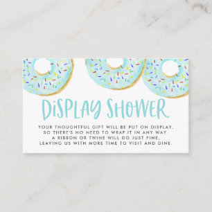 Carte D'accompagnement Aquarelle Bleu Sprinkle Donuts Affichage Douche