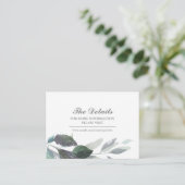 Carte D'accompagnement Aquarelle bleue Botanique Détails de l'invité Insé (Debout devant)