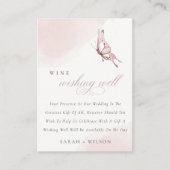 Carte D'accompagnement Aquarelle Bleue Cute Papillon Vin Wishing Bien (Devant)