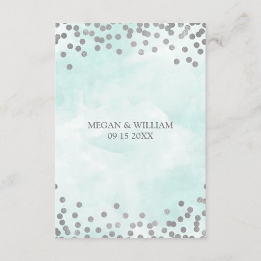 Carte D'accompagnement Aquarelle bleue Mariage d'argent Insertion (Dos)