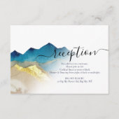 Carte D'accompagnement Aquarelle Blue Golden Mountains Réception de maria (Devant)