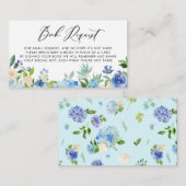 Carte D'accompagnement Aquarelle Blue Hydrangea Flowers Livres pour bébé (Devant / Derrière)