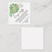 Carte D'accompagnement Aquarelle Blush Rose et succulent Déchet Raffle (Devant / Derrière)