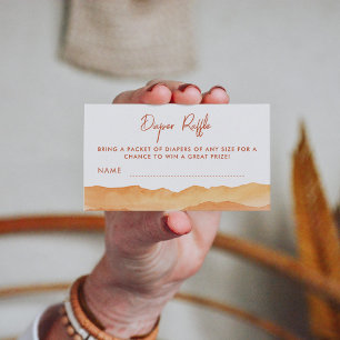 Carte D'accompagnement Aquarelle Boho Abstrait Desert Diaper Raffle