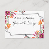 Carte D'accompagnement Aquarelle Boho Fleurs sauvages Afficher la Fête de (Dos)