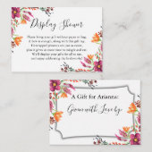 Carte D'accompagnement Aquarelle Boho Fleurs sauvages Afficher la Fête de (Devant / Derrière)