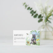 Carte D'accompagnement Aquarelle Bois Forêt Animaux Raffle de couches (Debout devant)