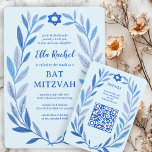 Carte D'accompagnement Aquarelle botanique CUSTOM QR Bar Bat mitzvah<br><div class="desc">Carte ENCLOSURE parfaite pour annoncer un bat mitzvah, bar mitzvah ou toute autre célébration juive ! L'art délicat de trame feuille dessinée à la main pour vous! ENTIÈREMENT PERSONNALISABLE ! Cliquez sur "Personnaliser" ci-dessus pour modifier le texte et ajouter votre lien au code QR. Cliquez sur "modifier à l'aide de...</div>