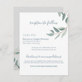 Carte D'accompagnement Aquarelle botanique Sage et Dusty Blue Vine info (Devant / Derrière)